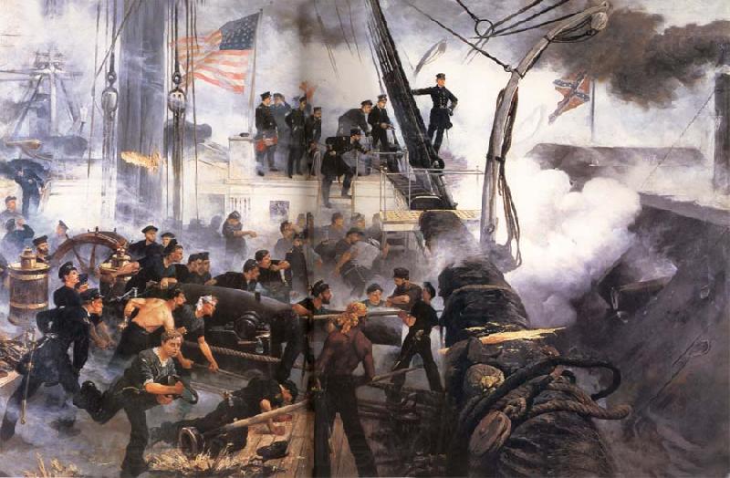 William Heysham Overend An August Morning with Farragut,The Battle of Mobile bay